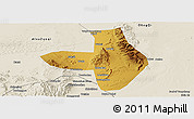 Physical Panoramic Map of Wuhai Shi, shaded relief outside