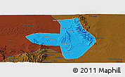 Political Panoramic Map of Wuhai Shi, darken