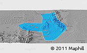 Political Panoramic Map of Wuhai Shi, desaturated