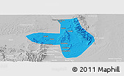 Political Panoramic Map of Wuhai Shi, lighten, desaturated