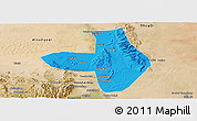 Political Panoramic Map of Wuhai Shi, satellite outside