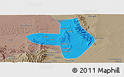 Political Panoramic Map of Wuhai Shi, semi-desaturated