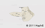 Shaded Relief Panoramic Map of Wuhai Shi, cropped outside