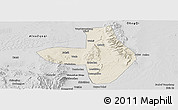 Shaded Relief Panoramic Map of Wuhai Shi, desaturated