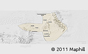 Shaded Relief Panoramic Map of Wuhai Shi, lighten, desaturated