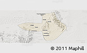 Shaded Relief Panoramic Map of Wuhai Shi, lighten, semi-desaturated