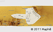 Shaded Relief Panoramic Map of Wuhai Shi, physical outside