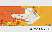 Shaded Relief Panoramic Map of Wuhai Shi, political outside