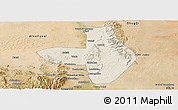 Shaded Relief Panoramic Map of Wuhai Shi, satellite outside
