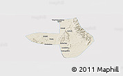 Shaded Relief Panoramic Map of Wuhai Shi, single color outside