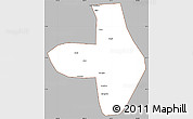 Gray Simple Map of Wuhai Shi, cropped outside