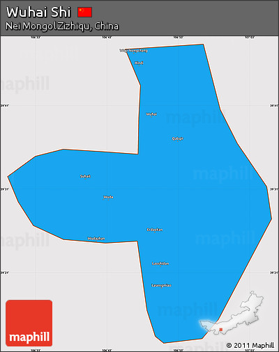 Political Simple Map of Wuhai Shi, cropped outside