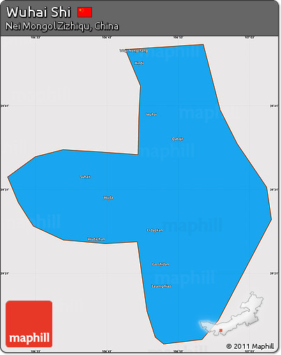 Political Simple Map of Wuhai Shi, cropped outside