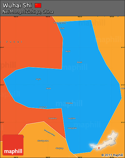 Political Simple Map of Wuhai Shi