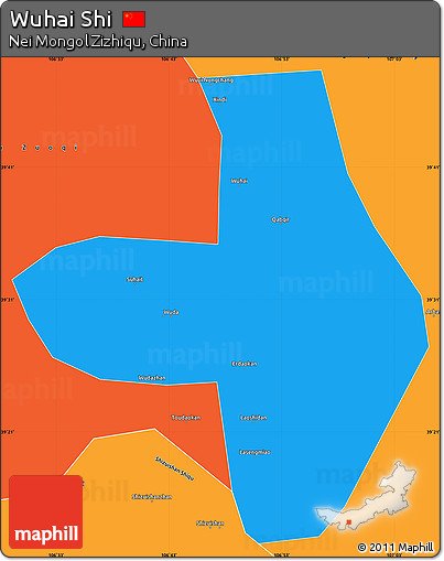 Political Simple Map of Wuhai Shi