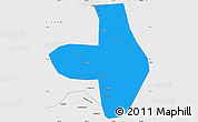 Political Simple Map of Wuhai Shi, single color outside, borders and labels
