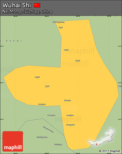 Savanna Style Simple Map of Wuhai Shi