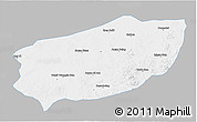 Gray 3D Map of Xi Ujimqin Qi, single color outside