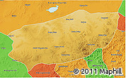 Physical 3D Map of Xi Ujimqin Qi, political outside