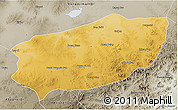 Physical 3D Map of Xi Ujimqin Qi, semi-desaturated