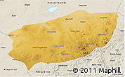 Physical 3D Map of Xi Ujimqin Qi, shaded relief outside