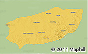 Savanna Style 3D Map of Xi Ujimqin Qi, single color outside