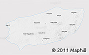 Silver Style 3D Map of Xi Ujimqin Qi, single color outside