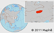 Gray Location Map of Xi Ujimqin Qi