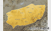 Physical Map of Xi Ujimqin Qi, darken, semi-desaturated
