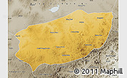 Physical Map of Xi Ujimqin Qi, semi-desaturated