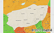 Shaded Relief Map of Xi Ujimqin Qi, political outside