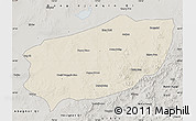 Shaded Relief Map of Xi Ujimqin Qi, semi-desaturated