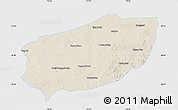 Shaded Relief Map of Xi Ujimqin Qi, single color outside