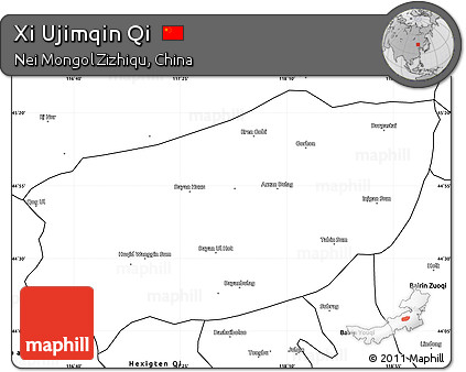 Blank Simple Map of Xi Ujimqin Qi