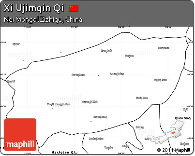 Blank Simple Map of Xi Ujimqin Qi