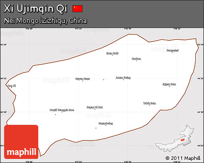 Classic Style Simple Map of Xi Ujimqin Qi, cropped outside