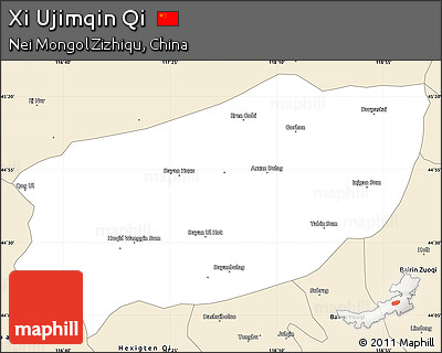 Classic Style Simple Map of Xi Ujimqin Qi