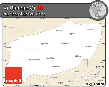 Classic Style Simple Map of Xi Ujimqin Qi