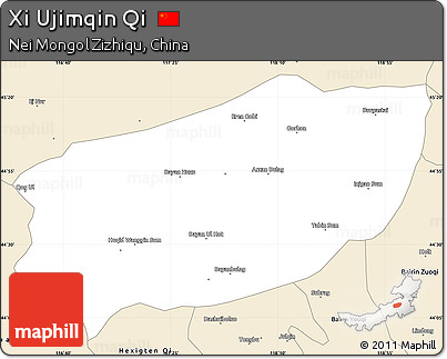 Classic Style Simple Map of Xi Ujimqin Qi