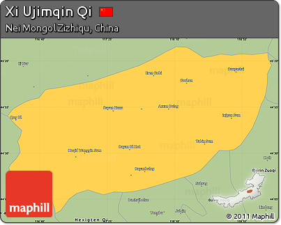 Savanna Style Simple Map of Xi Ujimqin Qi
