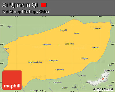 Savanna Style Simple Map of Xi Ujimqin Qi
