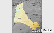 Physical 3D Map of Xinbarag Zuoqi, darken, desaturated