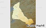 Physical 3D Map of Xinbarag Zuoqi, darken