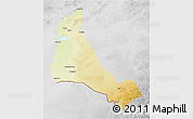 Physical 3D Map of Xinbarag Zuoqi, lighten, desaturated