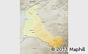 Physical 3D Map of Xinbarag Zuoqi, semi-desaturated