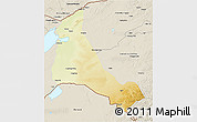 Physical 3D Map of Xinbarag Zuoqi, shaded relief outside