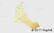 Physical 3D Map of Xinbarag Zuoqi, single color outside