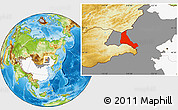 Physical Location Map of Xinbarag Zuoqi, highlighted country, highlighted parent region