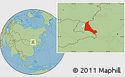 Savanna Style Location Map of Xinbarag Zuoqi