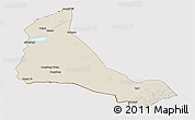 Shaded Relief Panoramic Map of Xinbarag Zuoqi, cropped outside